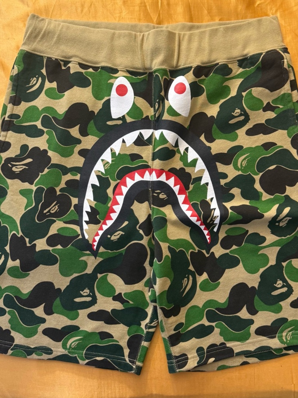 Bape Green Camo Shark Shorts